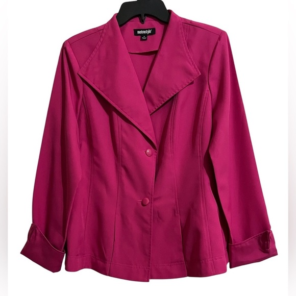 metrostyle Jackets & Blazers - Metro Style Women's Classic Bright Magenta Blazer Jacket Size 12